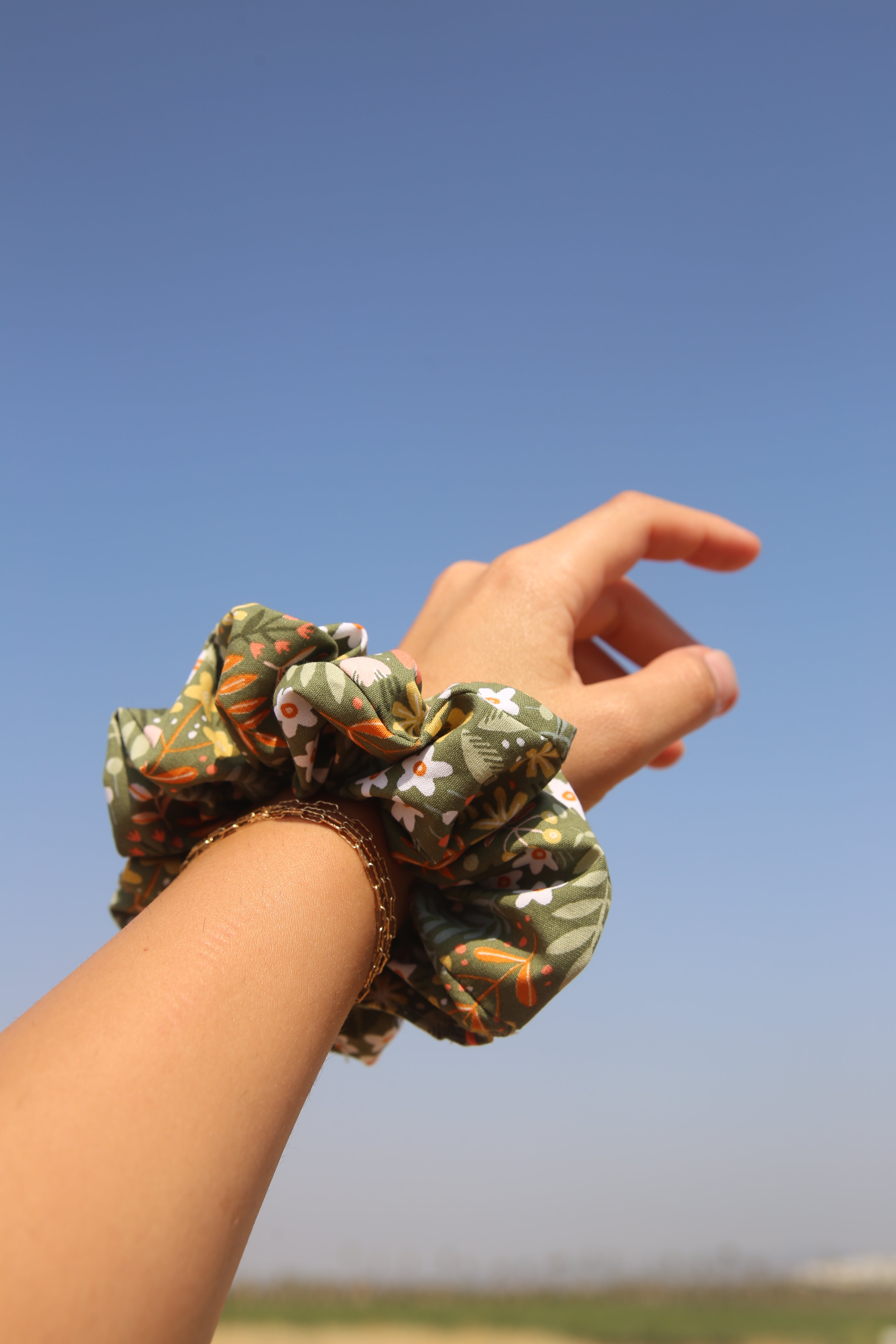 OLIVE GREEN FOREST SCRUNCHIE