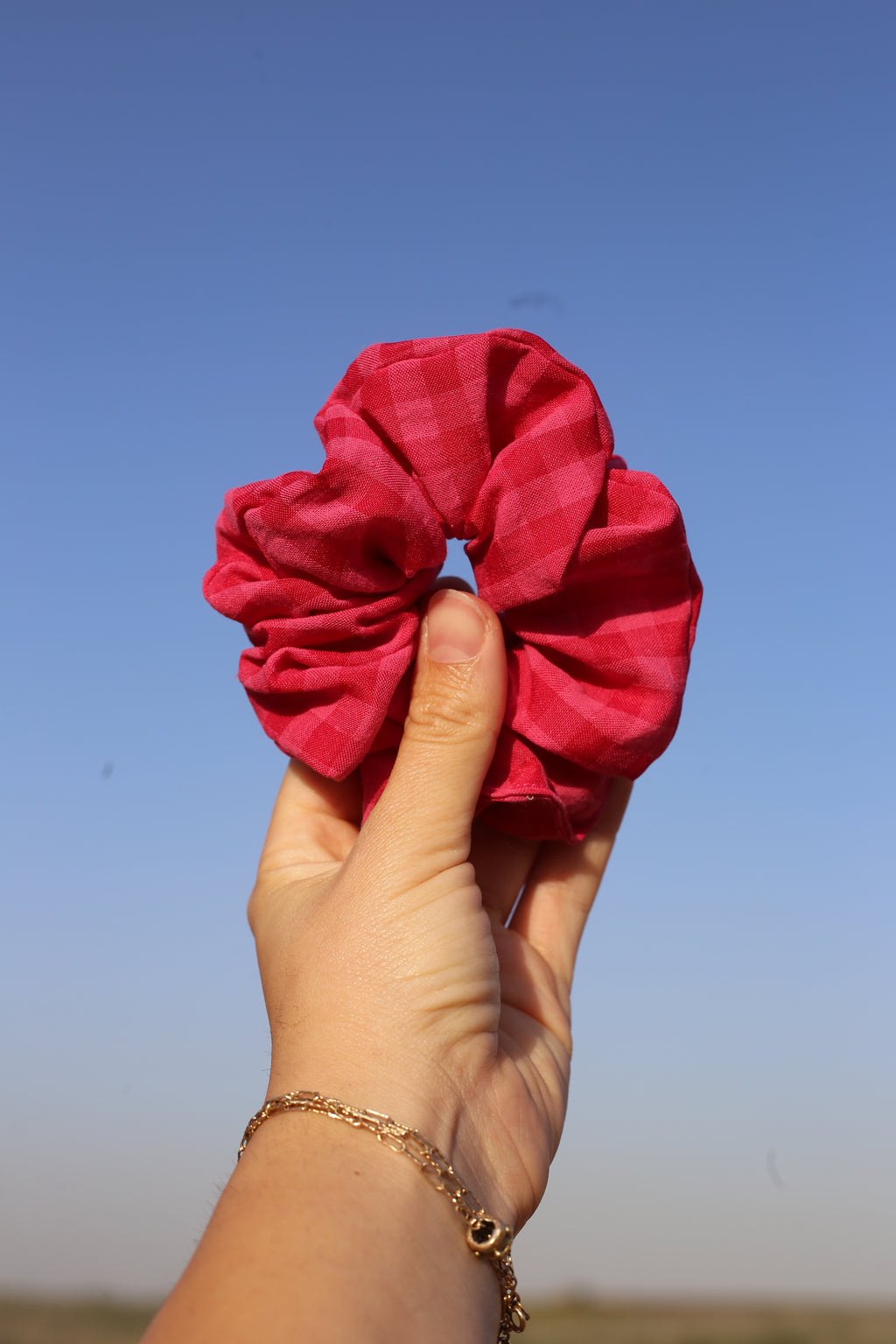 PINK PLAID SCRUNCHIE